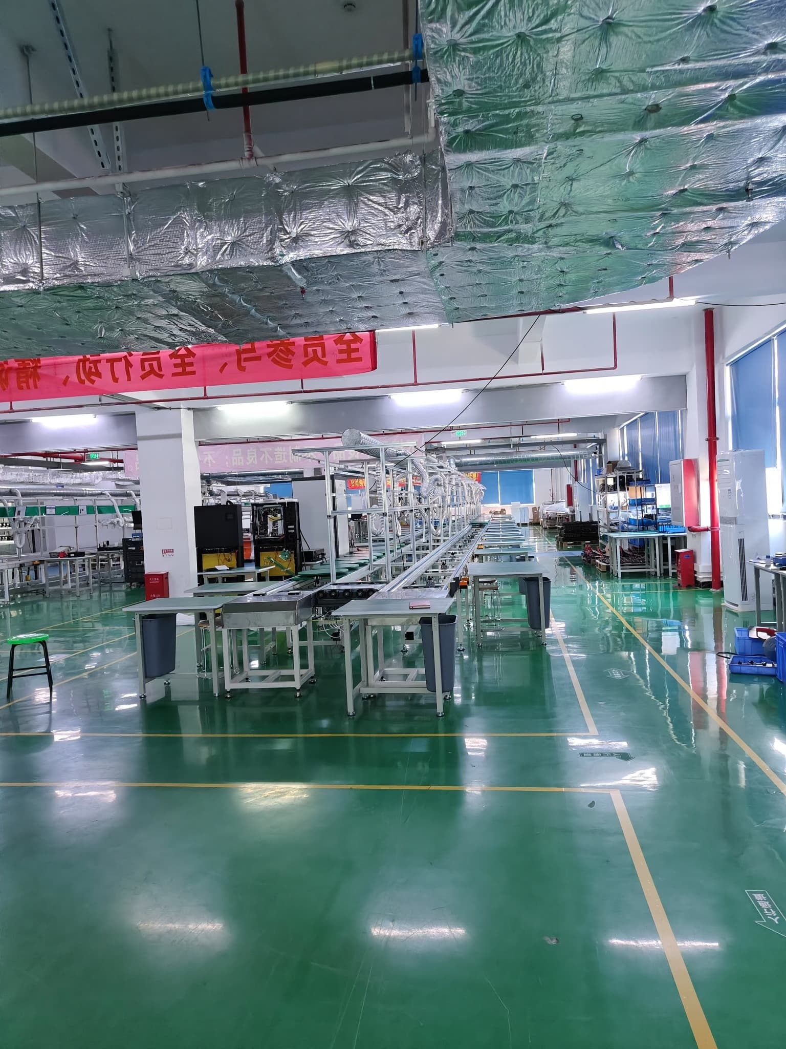 双层倍速链 PACK 生产线车间全景图